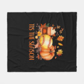 Das ist die Saison Pumpkin Leaf Latte Fall Softbal Fleecedecke (Vorderseite (Horizontal))