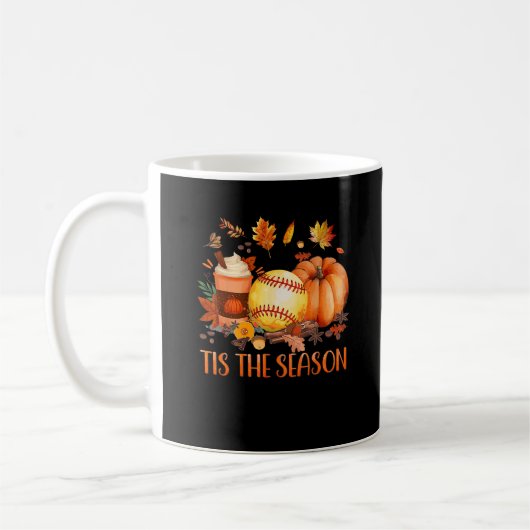 Das ist die Saison Pumpkin Leaf Latte Fall Softbal Kaffeetasse (Links)