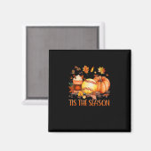 Das ist die Saison Pumpkin Leaf Latte Fall Softbal Magnet (Vorderseite/Rückseite)