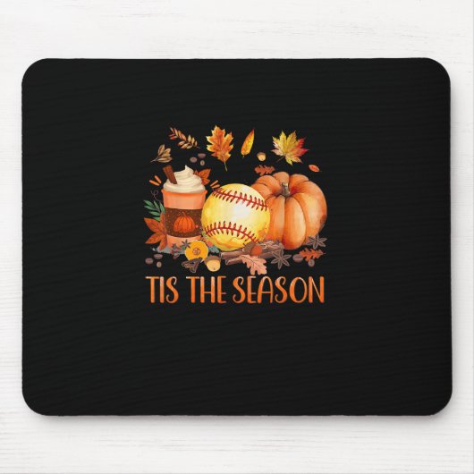 Das ist die Saison Pumpkin Leaf Latte Fall Softbal Mousepad (Vorne)
