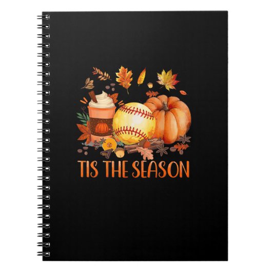 Das ist die Saison Pumpkin Leaf Latte Fall Softbal Notizblock (Vorderseite)