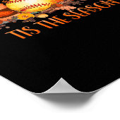 Das ist die Saison Pumpkin Leaf Latte Fall Softbal Poster (Ecke)