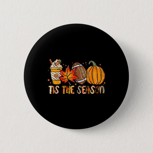 Das ist die Saison Pumpkin Leaf Latte Fall Thanksg Button (Vorderseite)