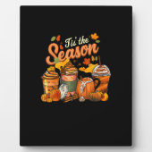 Das ist die Saison Pumpkin Leaf Latte Fall Thanksg Fotoplatte (Vorderseite)