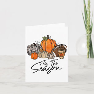 Das ist die Saison Pumpkin Leaf Latte Fall Thanksg Karte