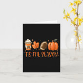Das ist die Saison Pumpkin Leaf Latte Fall Thanksg Karte (Gelbe Blume)