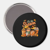 Das ist die Saison Pumpkin Leaf Latte Fall Thanksg Magnet (Vorderseite/Rückseite)