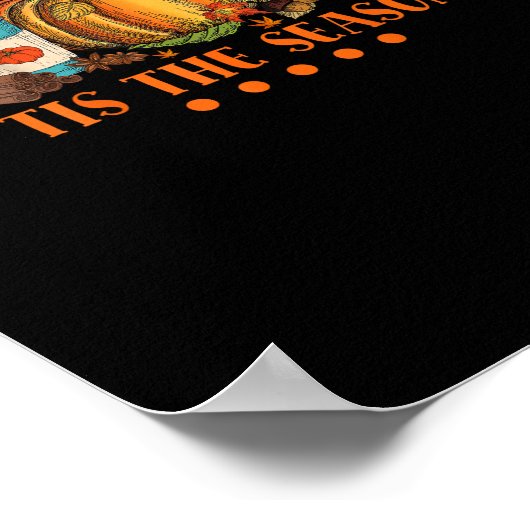 Das ist die Saison Pumpkin Leaf Latte Fall Thanksg Poster (Ecke)