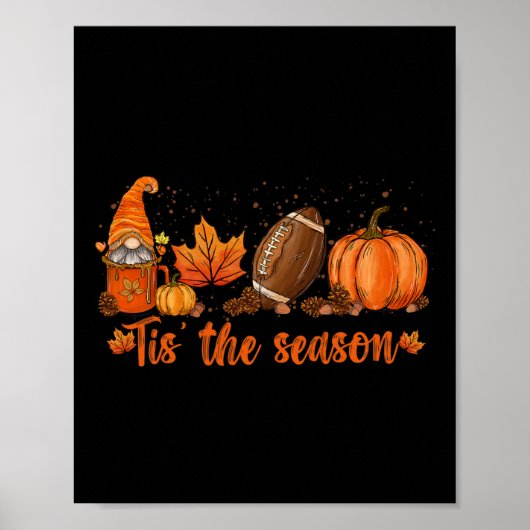 Das ist die Saison Pumpkin Leaf Latte Fall Thanksg Poster (Vorne)