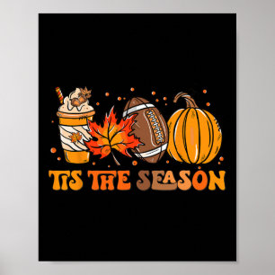 Das ist die Saison Pumpkin Leaf Latte Fall Thanksg Poster