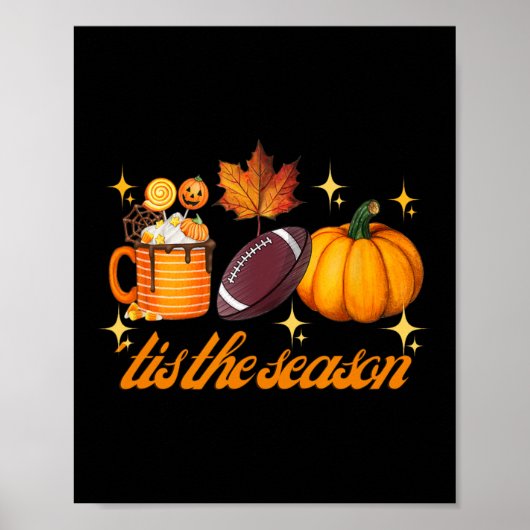 Das ist die Saison Pumpkin Leaf Latte Fall Thanksg Poster (Vorne)
