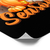 Das ist die Saison Pumpkin Leaf Latte Fall Thanksg Poster (Ecke)