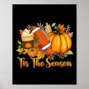 Das ist die Saison Pumpkin Leaf Latte Fall Thanksg Poster