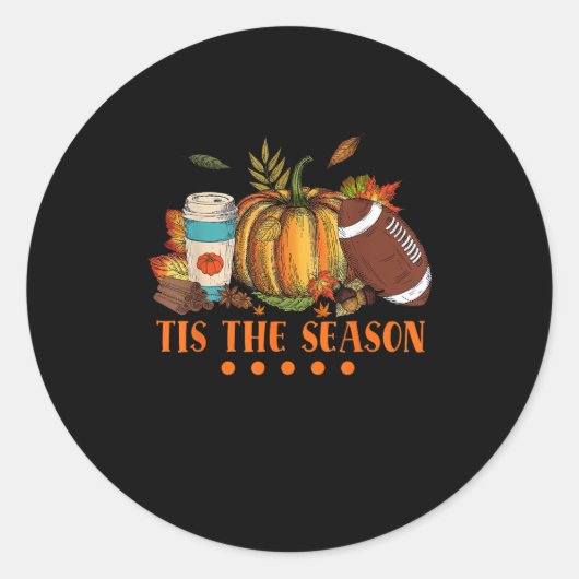 Das ist die Saison Pumpkin Leaf Latte Fall Thanksg Runder Aufkleber (Vorderseite)