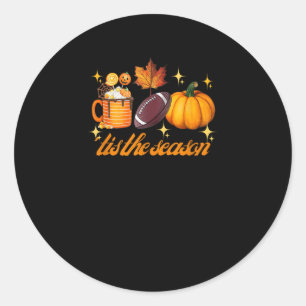 Das ist die Saison Pumpkin Leaf Latte Fall Thanksg Runder Aufkleber