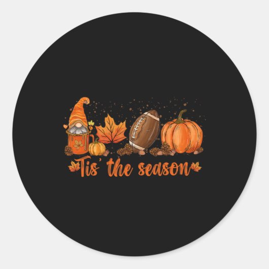 Das ist die Saison Pumpkin Leaf Latte Fall Thanksg Runder Aufkleber (Vorderseite)