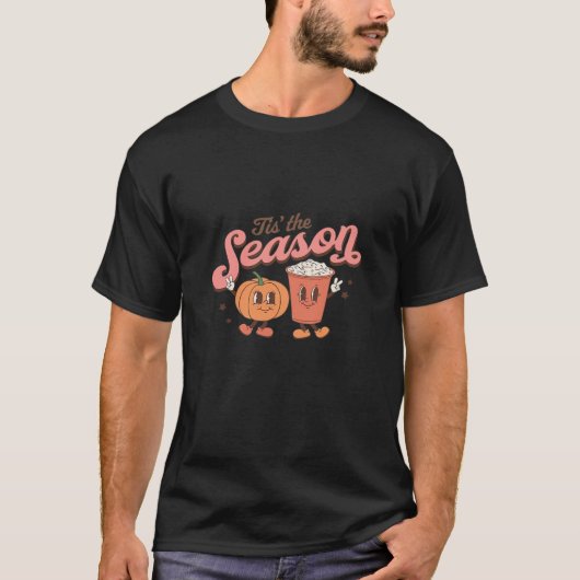 Das ist die Saison Pumpkin Leaf Latte Fall Thanksg T-Shirt (Vorderseite)