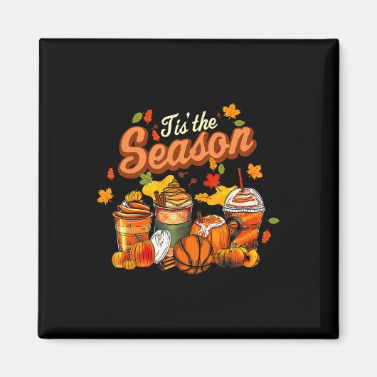 Das ist die Saison Pumpkin Leaf Latte Fall Volleyb Magnet (Vorne)