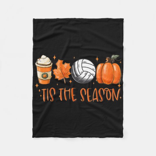Das ist die Saison Pumpkin Leaf Latte Fall Volleyl Fleecedecke (Vorderseite)