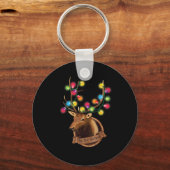 Das ist die Saison Rentier mit Weihnachtslieder Schlüsselanhänger (Vorderseite)