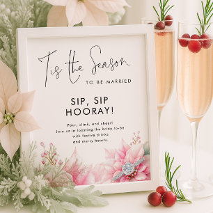 Das ist die Saison Sip Sip Hooray Sign Brautparty Poster