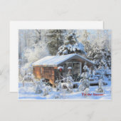 'Das ist die Saison Up North Hütte, Winterurlaub Postkarte (Vorne/Hinten)