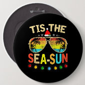 Das ist die Sea Sun Santa Beach Sommerweihnacht im Button (Vorne & Hinten)