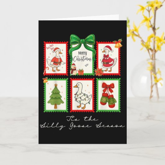 Das ist die verrückte Gans Jahreszeit Weihnachtsst Karte (Gelbe Blume)