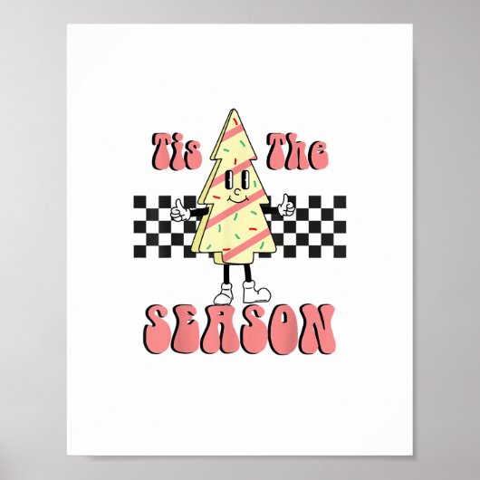 Das ist die Weihnachtsbaum Groovy Retro Debbie Poster (Vorne)