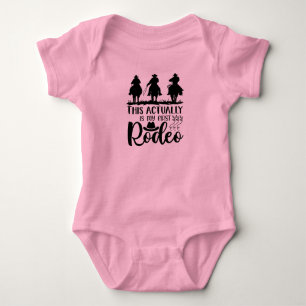 Das ist eigentlich mein erstes Rodeo Schwarz Pink Baby Strampler