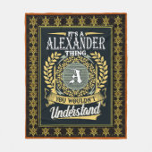 Das ist ein Alexander-Ding, das man nicht verstehe Fleecedecke (Vorderseite)