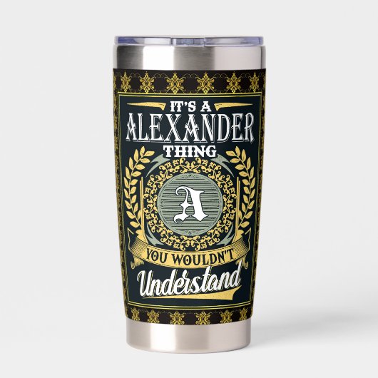 Das ist ein Alexander-Ding, das man nicht verstehe Thermobecher (Rückseite)