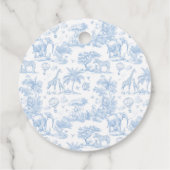 Das ist ein Baby Blue Toile Safari Animal Baby Dus Geschenkanhänger (Rückseite)