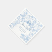 Das ist ein Baby Blue Toile Safari Animal Baby Dus Serviette (Ecke)