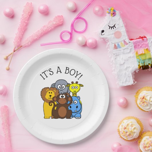 Das ist ein Baby-Duschkopf Zoo Tier Themed Pappteller (Party)