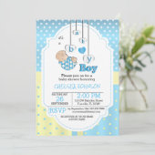 Das ist ein Baby | Niedlich Blue Baby Einladung (Stehend Vorderseite)