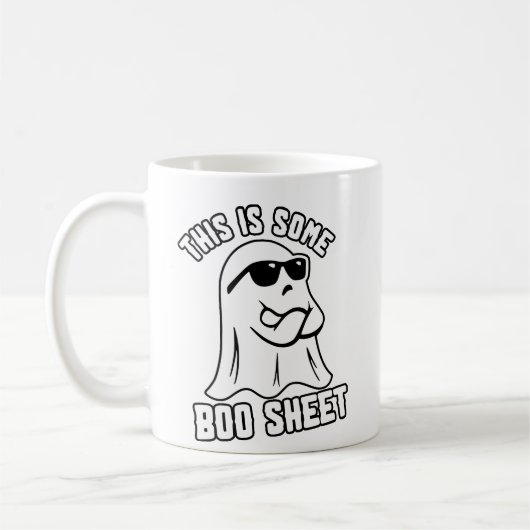 Das ist ein Boo Sheet Funny Ghost Halloween Kaffeetasse (Links)