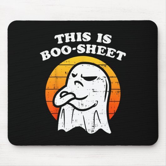 Das ist ein Boo-Sheet Ghost Retro Funny Halloween Mousepad (Vorne)