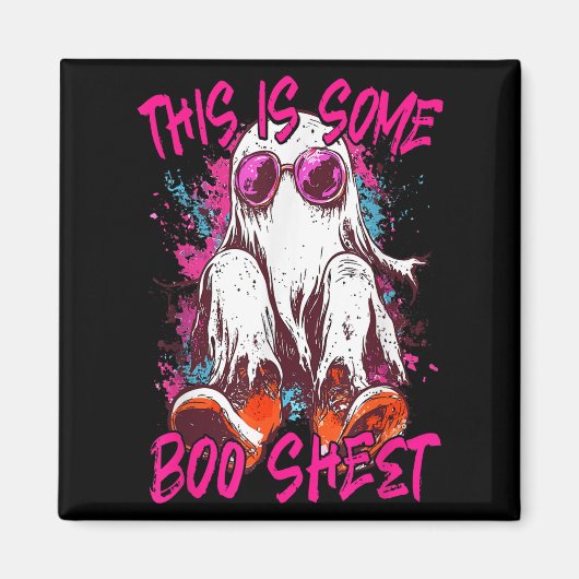 Das ist ein Boo-Sheet Ghost Retro Halloween Funny Magnet (Vorne)