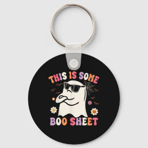 Das ist ein Bootblatt Retro Groovy Ghost Hallowee Schlüsselanhänger