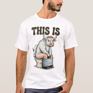 Das ist ein Bulle, der auf einer Toilette sitzt, l T-Shirt
