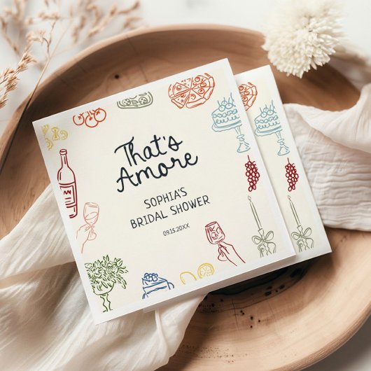 Das ist ein bunter Illustriertes Brautparty Serviette