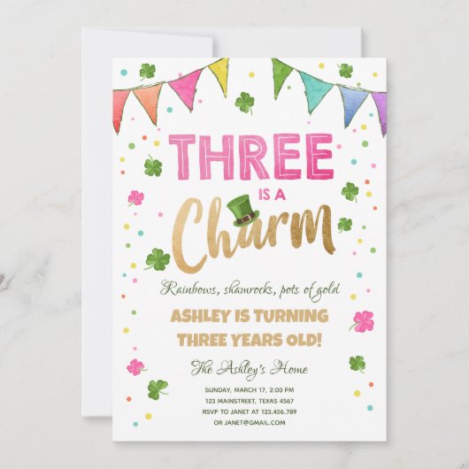 Das ist ein Charm St. Patrick's Day Girl zum Gebur Einladung (Vorderseite)