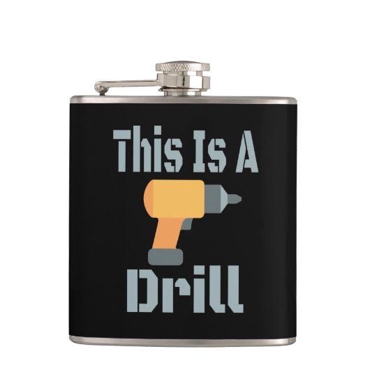 Das ist ein Drill Funny Flachmann (Vorderseite)