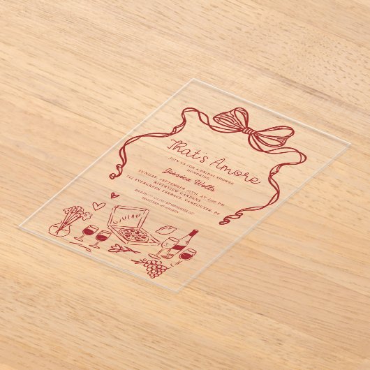 Das ist ein eher italienisches Brautparty Acryleinladungen (Ablage )