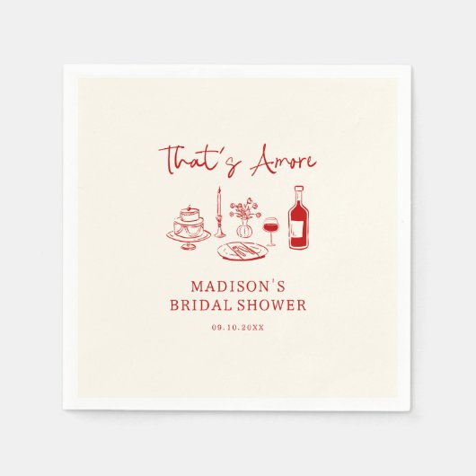 Das ist ein eher italienisches Brautparty mit Rote Serviette (Vorderseite)