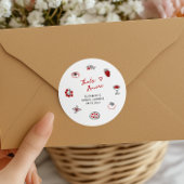 Das ist ein eher italienisches handgezeichnetes Ro Runder Aufkleber