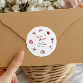 Das ist ein eher italienisches handgezeichnetes Ro Runder Aufkleber