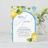 Das ist ein eher italienisches Lemon Blue Tile Bra Einladung (Stehend Vorderseite)