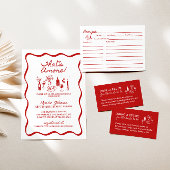 Das ist ein eher italienisches Wavy Border Brautpa Einladung